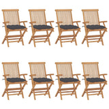 vidaXL Garden Chairs 2 pcs with Anthracite Cushions Solid Teakwood