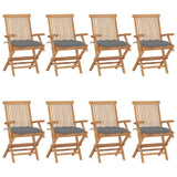 vidaXL Garden Chairs 2 pcs with Anthracite Cushions Solid Teakwood