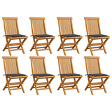 vidaXL Tuinstoelen 2 st met antracietkleurige kussens massief teakhout