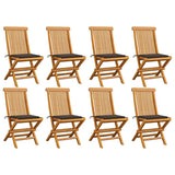 vidaXL Tuinstoelen 2 st met antracietkleurige kussens massief teakhout