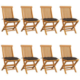 vidaXL Garden Chairs 2 pcs with Anthracite Cushions Solid Teakwood