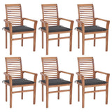 vidaXL Dining Chairs 2 pcs with anthracite cushions solid teak wood