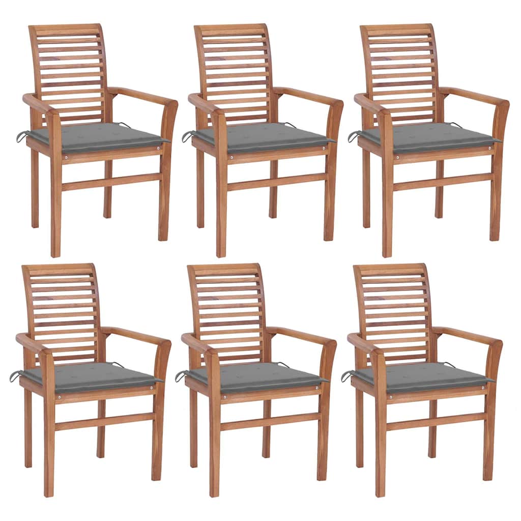 vidaXL Dining Chairs 2 pcs with anthracite cushions solid teak wood