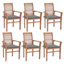 vidaXL Dining Chairs 2 pcs with anthracite cushions solid teak wood