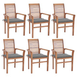 vidaXL Dining Chairs 2 pcs with anthracite cushions solid teak wood