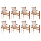 vidaXL Dining Chairs 2 pcs with anthracite cushions solid teak wood