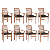 vidaXL Dining Chairs 2 pcs with anthracite cushions solid teak wood