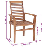 vidaXL Dining Chairs 2 pcs with anthracite cushions solid teak wood