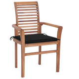 vidaXL Dining Chairs 2 pcs with anthracite cushions solid teak wood