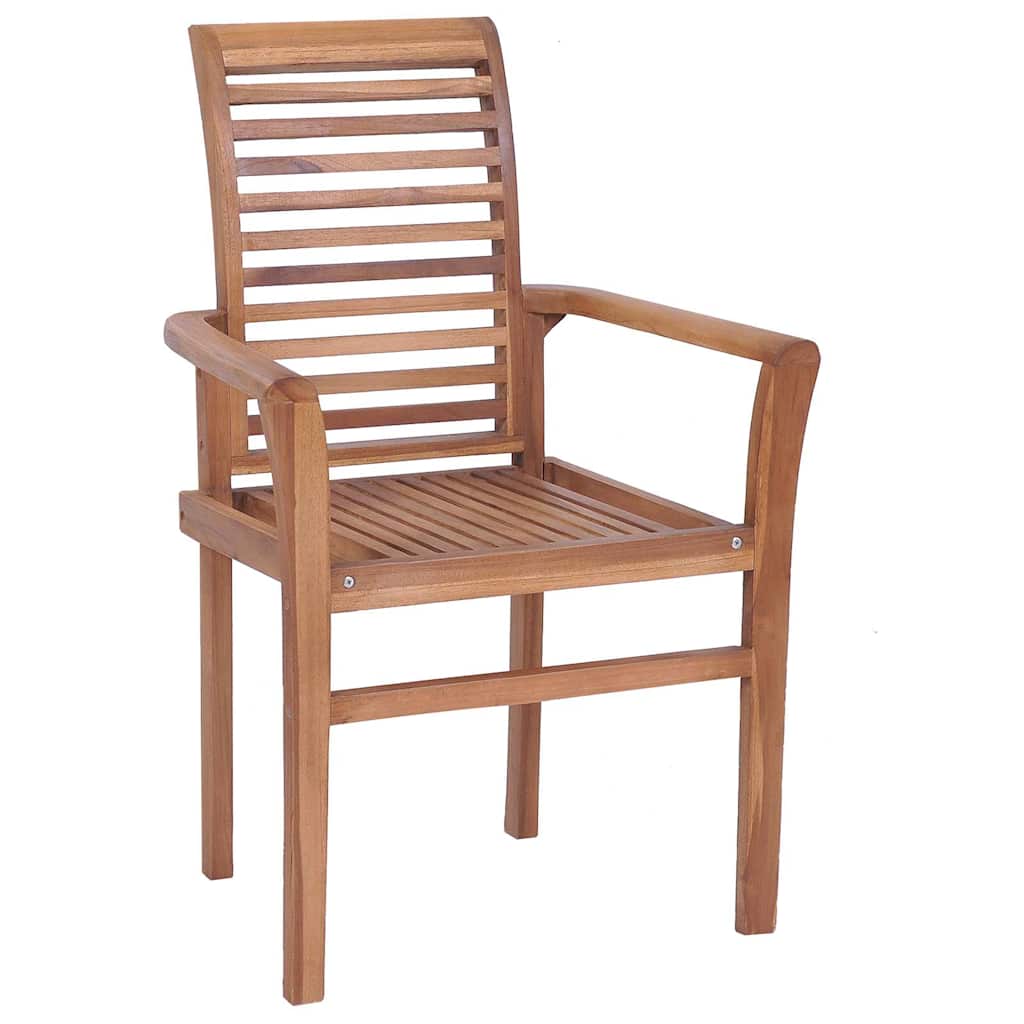 vidaXL Dining Chairs 2 pcs with anthracite cushions solid teak wood
