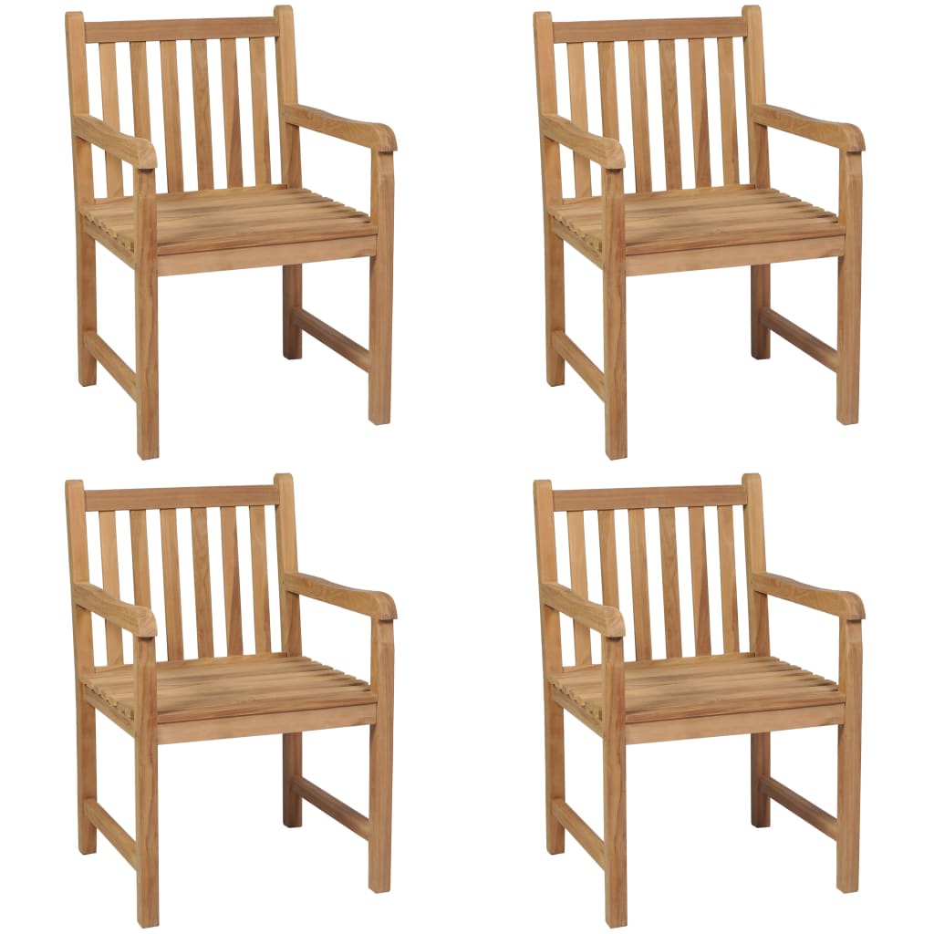 vidaXL Garden Chairs 4 pcs Solid Teak Wood