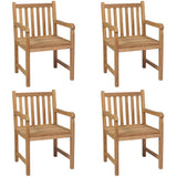 vidaXL Garden Chairs 4 pcs Solid Teak Wood