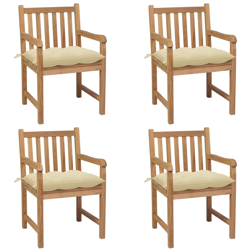 vidaXL Garden Chairs 2 pcs with Anthracite Cushions Solid Teakwood