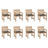 vidaXL Garden Chairs 2 pcs with Anthracite Cushions Solid Teakwood