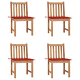 vidaXL Garden chairs 2 pcs with cushions solid teak wood