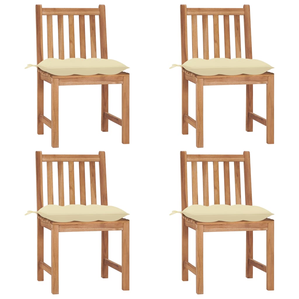vidaXL Garden Chairs 2 pcs with Cushions Solid Teak Wood