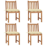 vidaXL Garden Chairs 2 pcs with Cushions Solid Teak Wood
