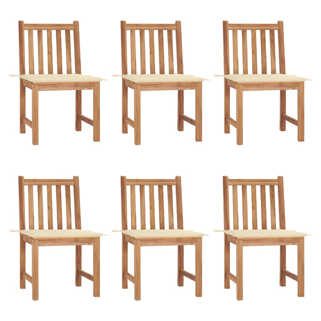 vidaXL Garden chairs 2 pcs with cushions solid teak wood