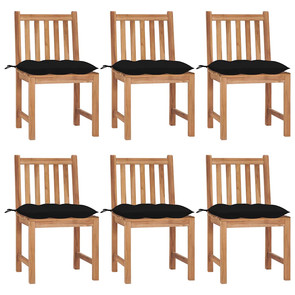 vidaXL Garden Chairs 2 pcs with Cushions Solid Teak Wood