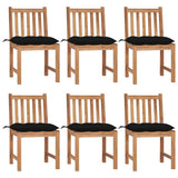 vidaXL Garden Chairs 2 pcs with Cushions Solid Teak Wood