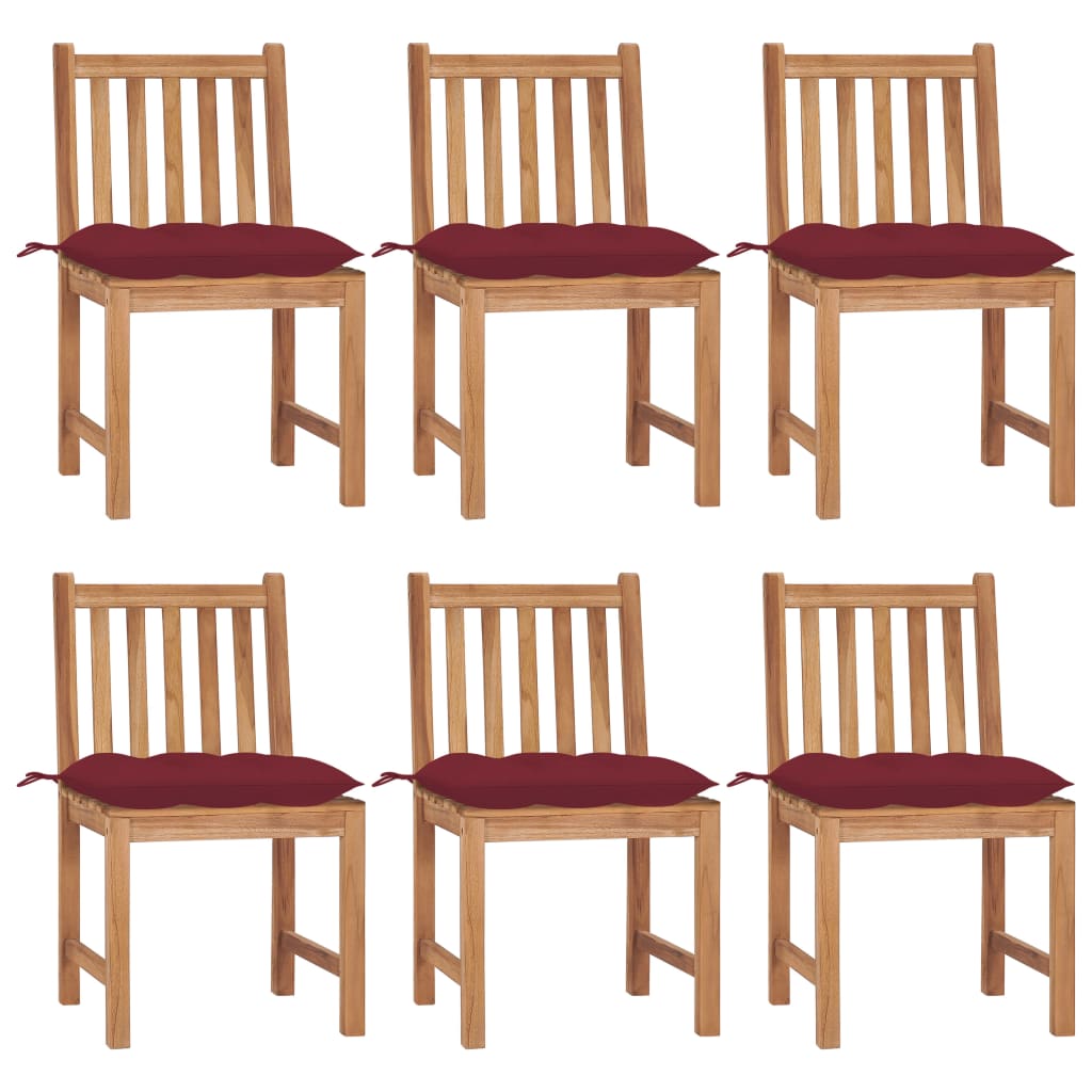 vidaXL Garden Chairs 2 pcs with Cushions Solid Teak Wood