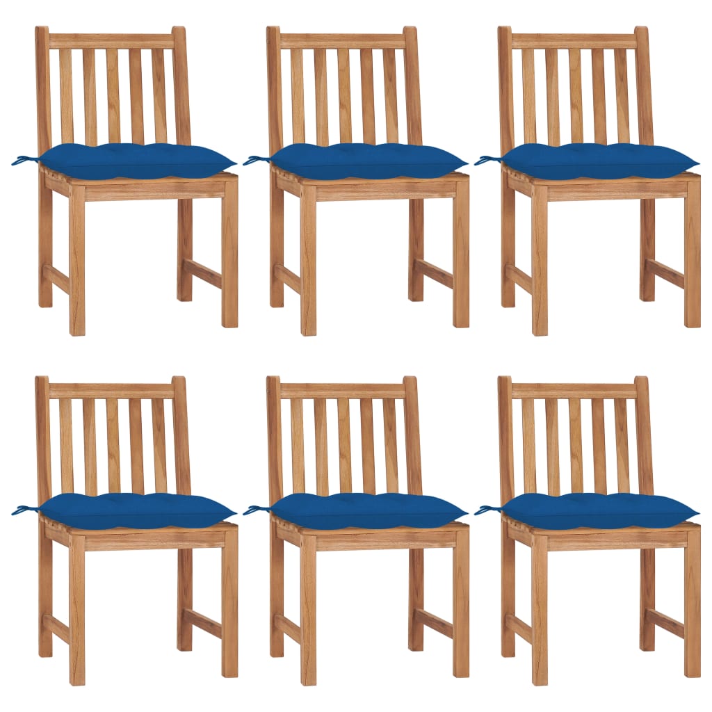 vidaXL Garden Chairs 2 pcs with Cushions Solid Teak Wood