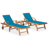 vidaXL Sun Lounger with Anthracite Cushion Solid Teak Wood