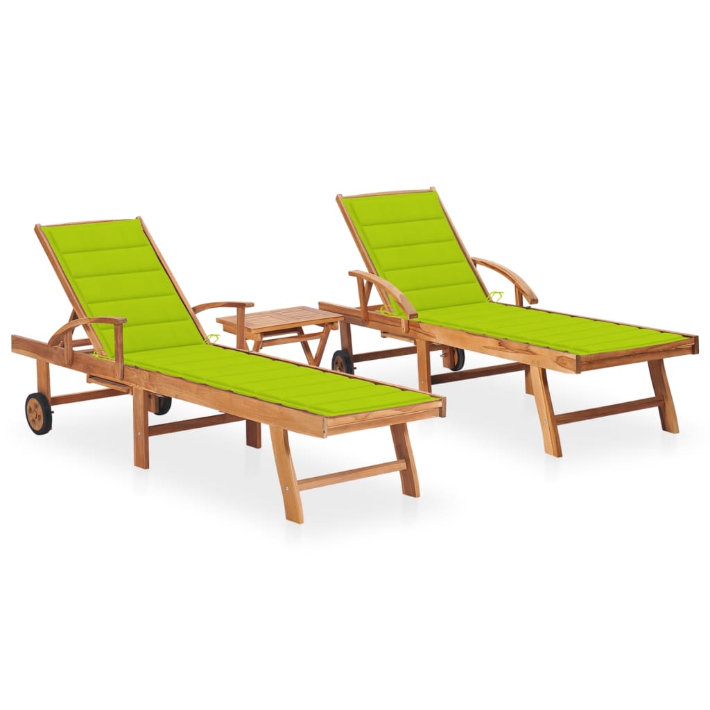 vidaXL Sun Lounger with Anthracite Cushion Solid Teak Wood