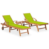 vidaXL Sun Lounger with Anthracite Cushion Solid Teak Wood