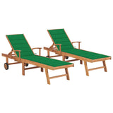 vidaXL Sun Lounger with Anthracite Cushion Solid Teak Wood