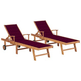 vidaXL Sun Lounger with Anthracite Cushion Solid Teak Wood