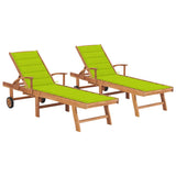 vidaXL Sun Lounger with Anthracite Cushion Solid Teak Wood