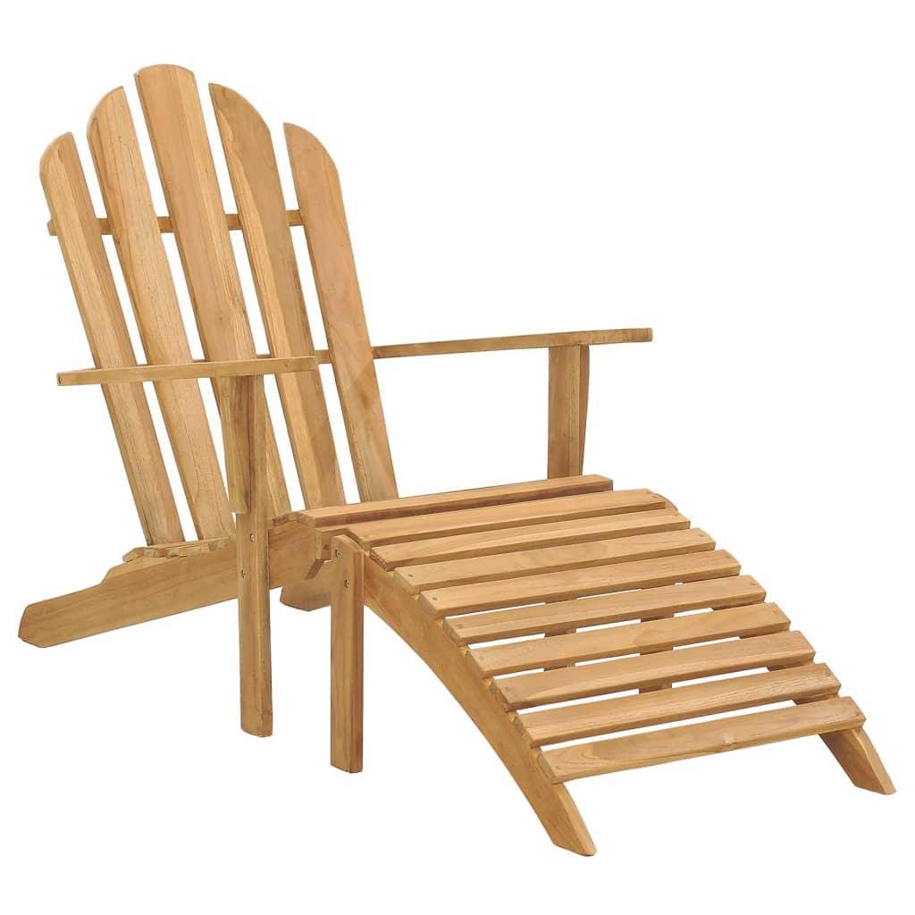 vidaXL Stoelen Adirondack 2 st met voetensteunen massief teakhout