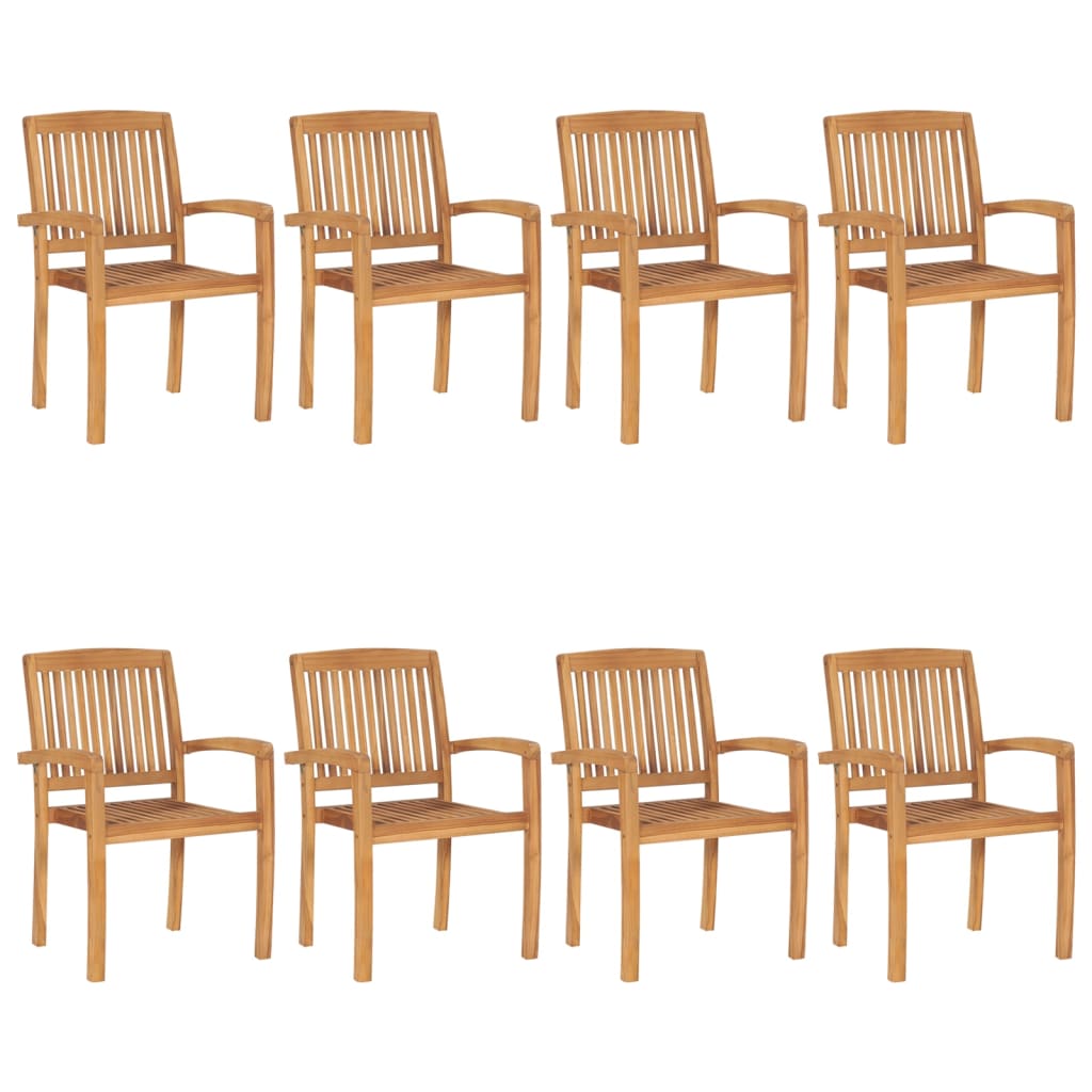 vidaXL Stackable Garden Chairs 4 pcs Solid Teak