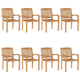 vidaXL Stackable Garden Chairs 4 pcs Solid Teak