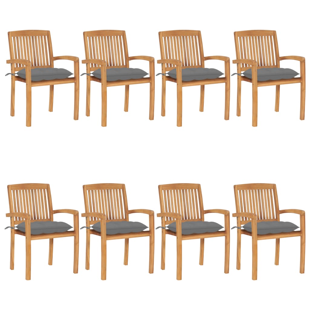 vidaXL Tuinstoelen 2 st met antracietkleurige kussens massief teakhout