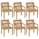 vidaXL Stoelen Batavia 4 st massief teakhout