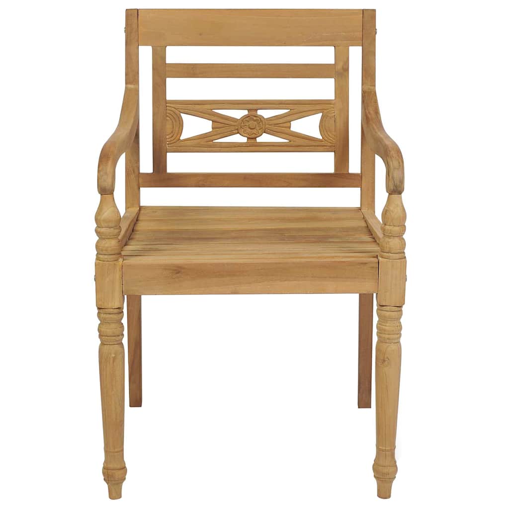 vidaXL Stoelen Batavia 4 st massief teakhout