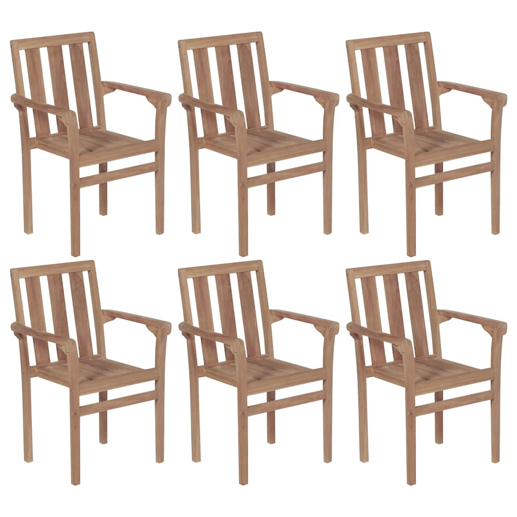 vidaXL Tuinstoelen 4 st stapelbaar massief teakhout