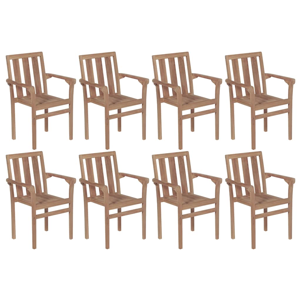 vidaXL Tuinstoelen 4 st stapelbaar massief teakhout