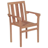 vidaXL Tuinstoelen 4 st stapelbaar massief teakhout