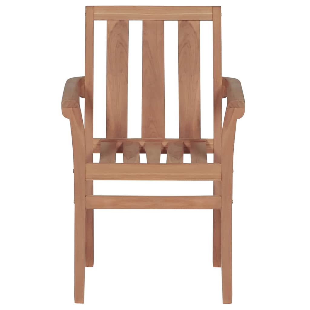 vidaXL Tuinstoelen 4 st stapelbaar massief teakhout