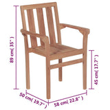 vidaXL Tuinstoelen 4 st stapelbaar massief teakhout