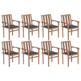 vidaXL Tuinstoelen 2 st met antracietkleurige kussens massief teakhout