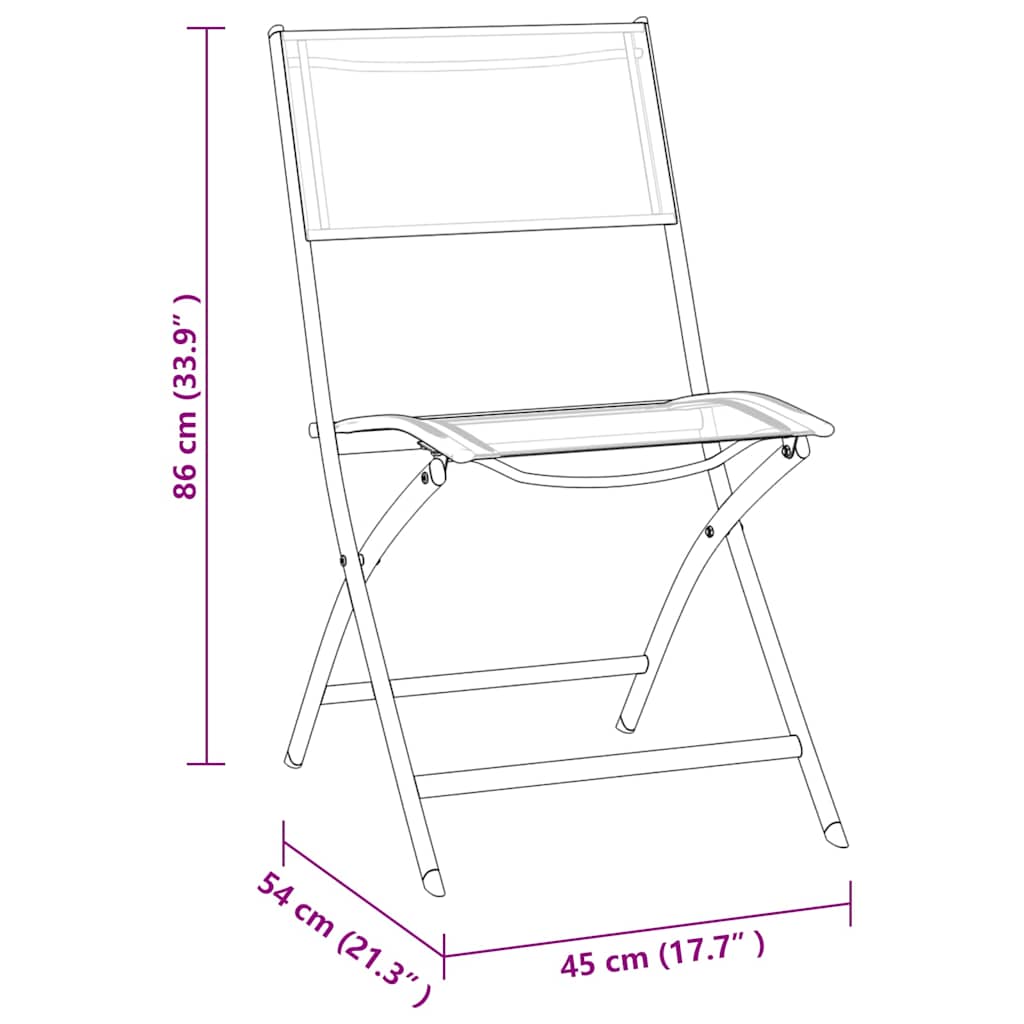 vidaXL 3-Piece Garden Dining Set Steel