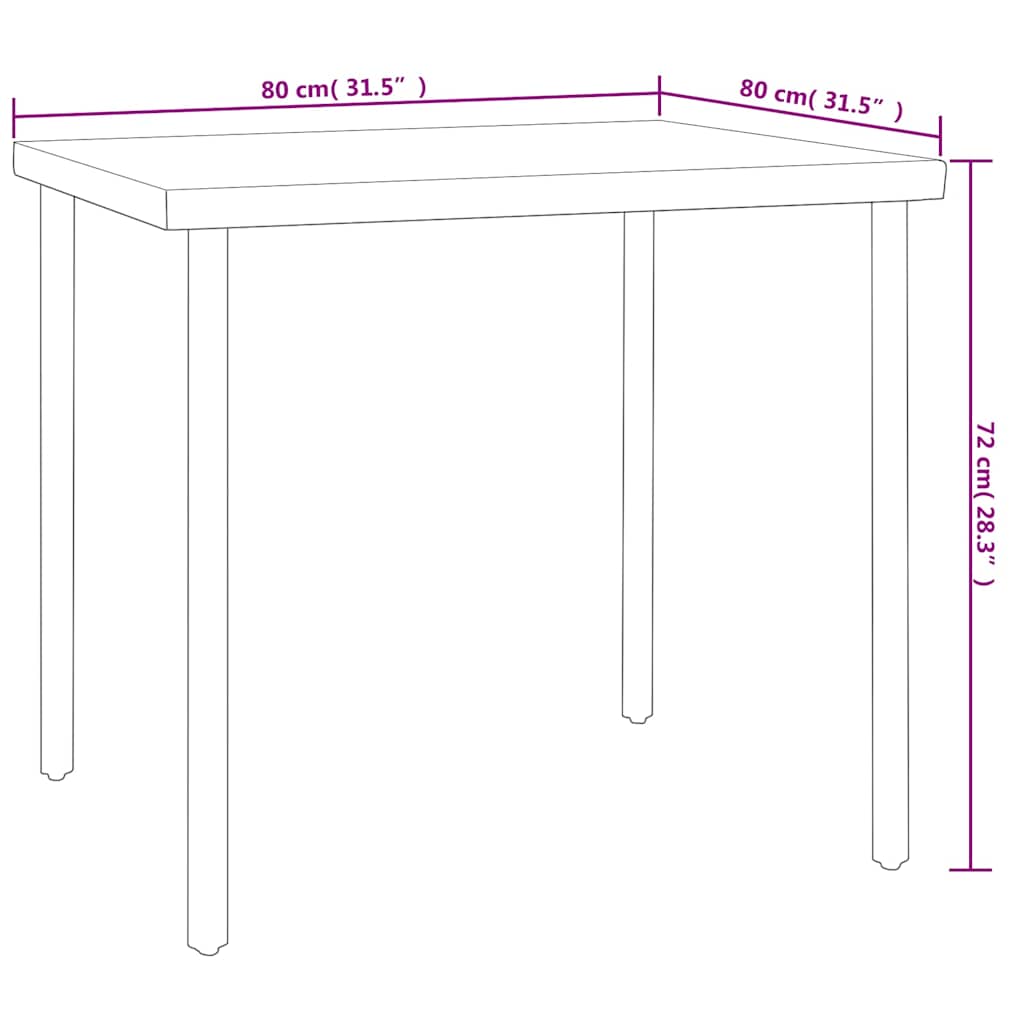 vidaXL 3-Piece Garden Dining Set Steel