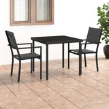 vidaXL 3-Piece Garden Dining Set Steel