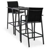vidaXL 3-Piece Garden Bar Set Black