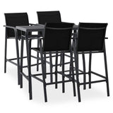 vidaXL 5-piece Garden Bar Set black