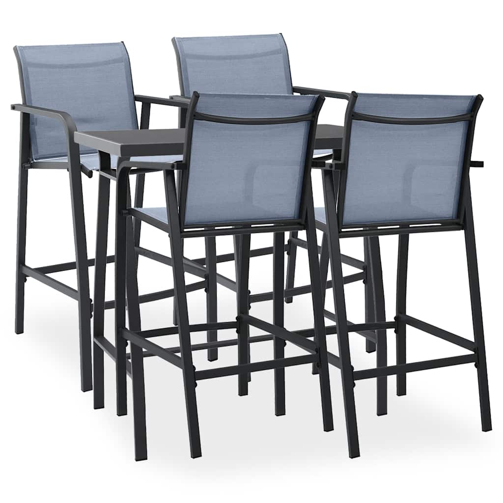 vidaXL 5-piece Garden Bar Set black